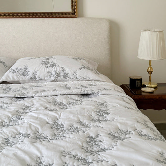 Bloom Quilt Set - Grey Embroidery