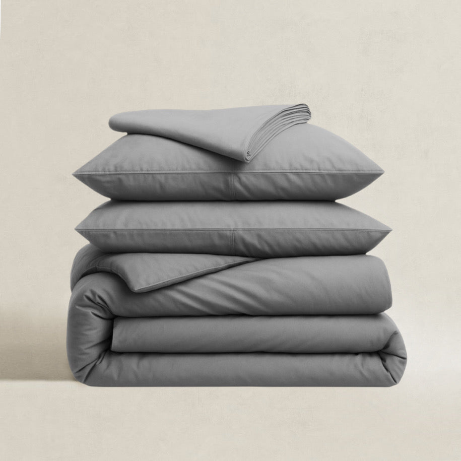 Grey Fitted Sheet Set