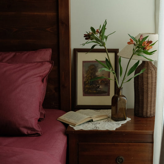 Burgundy Fitted Sheet Set